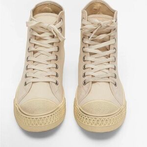 Hood 1967 Rocket High Cut Unisex Canvas Sneakers - Vintage Natural